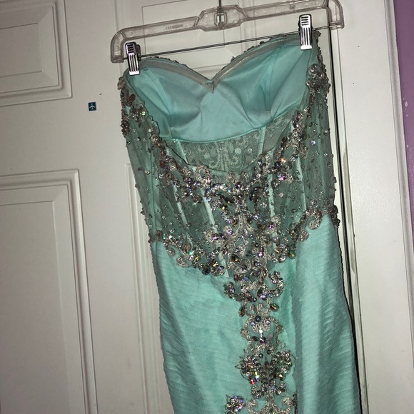Coya Collection Strapless Mint Sequin Prom Dress - Picture 8 of 8